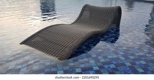 Relax Deck Chair By The Blue Pool At Swimming Pool In Luxury Spa Resort Or Villa Tourism Industry Crisis After Covid 19 Coronavirus Pandemic Travel Lifestyle On Family Summer Vacation