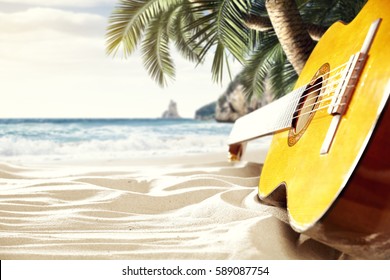 Relax On The Beach With A Hot Guitar