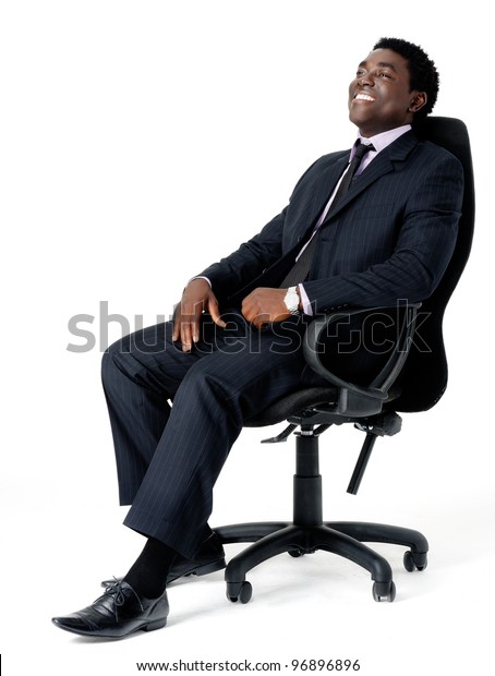 Relaxed Black Businessman Sitting Office Chair Stock Photo (Edit Now ...