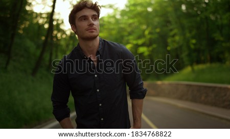 Similar – Image, Stock Photo green tree at sunset and warm light