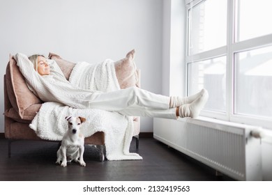 Relaxed serene pretty middle-aged woman feel fatigue lounge on comfortable sofa hands behind head rest at home, happy calm adult lady dream enjoy wellbeing breathing fresh air in cozy home modern room - Powered by Shutterstock