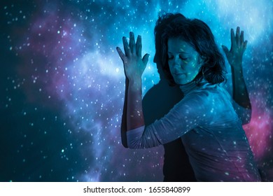 Relaxed Woman Feeling Universe Stock Photo 1655840899 | Shutterstock