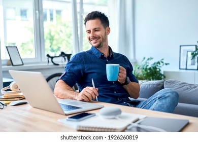 Relaxed young man working at home 