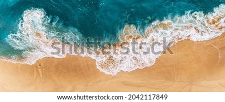 Similar – Image, Stock Photo Aerial drone view of Skogafoss waterfall in Iceland, one of the most famous tourist visited attraction and landmark