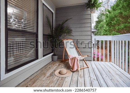 relaxing area on wooden deck and terrace