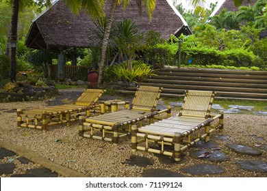 Relaxing background of a tropical resort in Bohol, Philippines