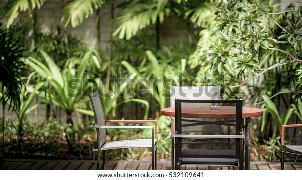 Relaxing Chairs Garden Stock Photo Edit Now 532109641