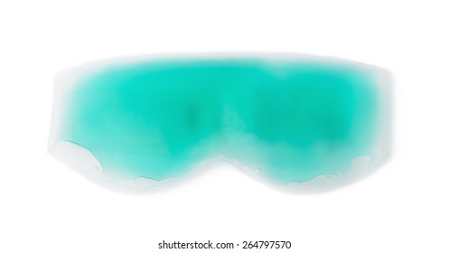 Relaxing Cooling Green Gel Eye Mask Isolated Over The White Background