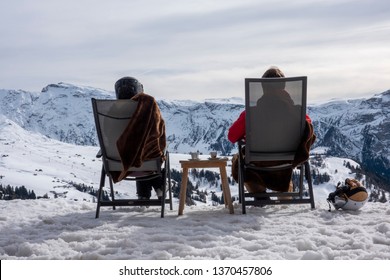 Relaxing With An Espresso After A Morning Session Of Skiing - Upscale Ski Resort