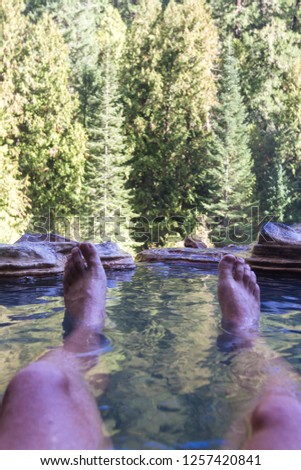 Similar – Image, Stock Photo View of my feet while cycling, with plenty of motion blur