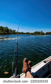 Relaxing On A Boat And Fishing For Barramundi In Far Northern Australia, Northern Territory.