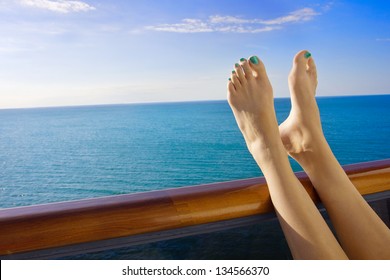 Relaxing Onboard A Cruise Ship Balcony