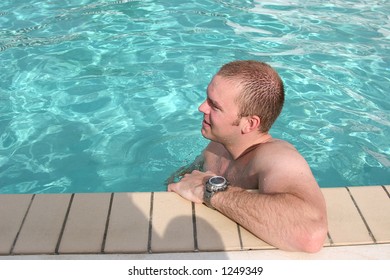 Relaxing in the pool