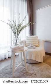 Relaxing Reading Corner With White Chair 