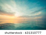 Relaxing seascape with wide horizon of the sky and the sea