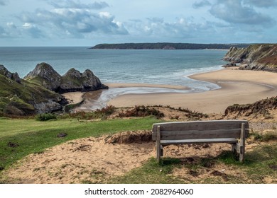 Relaxing view down to Three Cliffs Bay in the Gower