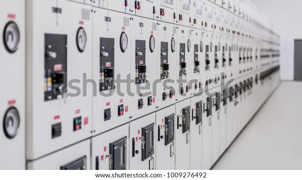 Relay protection system. Bay control unit.\
Medium voltage switchgear. Close\
up