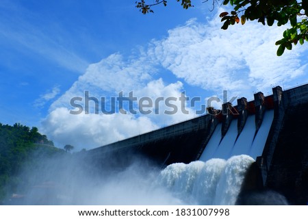 Releasing water of dam in raining season