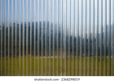 relective polished corrugated aluminum sheet metal Facade of a skyscraper