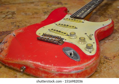 Relic Red Guitar Rust Old Aged And Well Worn Vintage.