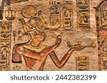 Relief of the Pharaoh, Tomb of Ramses III, KV11, Valley of the Kings, UNESCO World Heritage Site, Luxor, Thebes, Egypt, North Africa, Africa