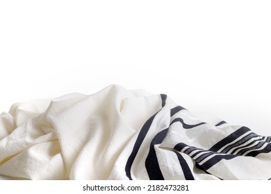 Religion concept of White Prayer Shawl - Tallit, Jewish religious symbol