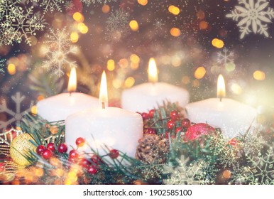 Religion Image Of Jewish Holiday Hanukkah Background With Candles