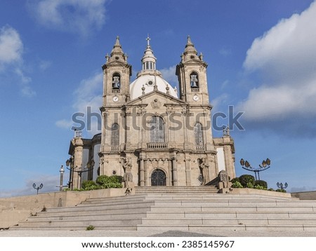 Religious Architecture. Beautiful 19th century church in neoclassical style, Sanctuary of Sameiro known as Sanctuary of Our Lady of Sameiro is the largest Marian devotional shrine in Portugal.