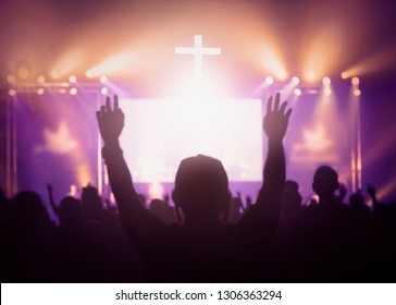 Religious concept: worship and praise - Shutterstock ID 1306363294
