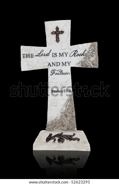 Religious Cross Bible Verses Over Black Stock Photo Edit Now 52623295