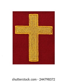 Religious Cross Embroidered Badge