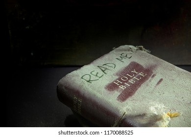 Religious: Dusty Holy Bible Cover With Read Me