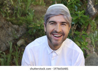 Religious Man Wearing Traditional Headwear