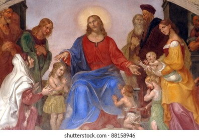 Religious Mural  In The Ospedale Degli Innocenti, In Florence.