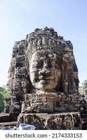 Religious structures, faces and temples in Angkor Wat Cambodia