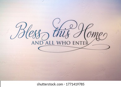 Religious Welcome Sigh Bless This Home Interior