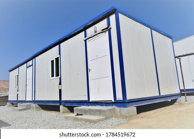 Relocatable portable buildings used as prefabricated offices on building sites . small temporary houses. Portacabin
