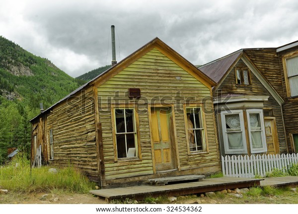 Remaining Buildings Silver Mining Quasighost Town Stock Photo