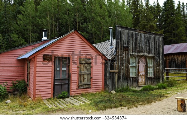 Remaining Buildings Silver Mining Quasighost Town Stock Photo