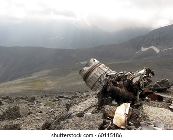 The remains of the aircraft after the crash