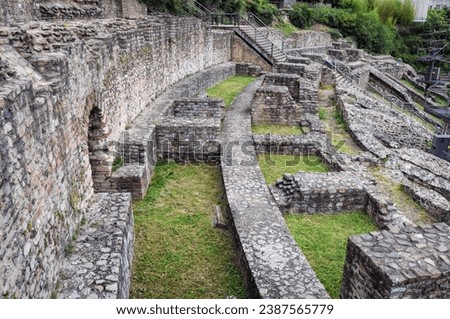 Remains of ancient Theatre of Fourviere in Lyon city in France
