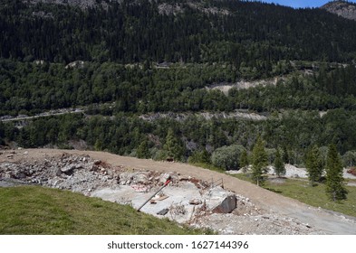 Remains Of A Demolished Building Where Heavy Water Was Produced.Vemork Hydroelectric Power Station At Rjukan.Norwegian Heavy Water Heavy Water Sabotage History. June 22,2018.Rjukan,Norway