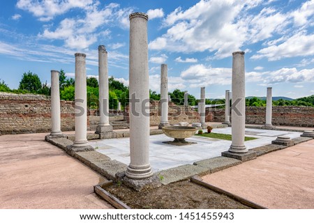 Remains of Gamzigrad (Felix Romuliana), UNESCO World Heritage Site near the city of Zajecar in east Serbia, ancient Roman complex of palaces built in 3rd and 4th century AD by Roman Emperor Galerius