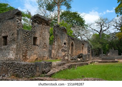 Remains Of  Gede, Near The Town  Malindi In Kenya, Africa