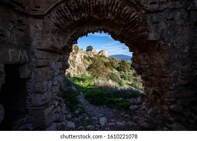 Remains Of The Old Castle Of Navarino (Palaiokastro Or Paliokastro). The Site Of The Athenian Fort  Battle Of Pylos. Pylos-Nestor, Messenia, Peloponnese, Greece