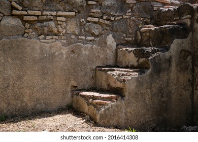 Remains Of An Old Stair In The Ex Hacienda Pozo Del Carmen In The Municipality Of Armadillo De Los Infante In The State Of San Luis Potosi, Mexico.