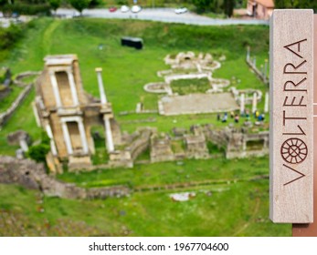 Remains or ruins of ancient Roman Amphitheatre in Volterra, Pisa, Tuscany, Italy. Theaters were presenti in all roman cities in old age. - Shutterstock ID 1967704600