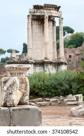 Remains Of The Temple Of Vesta, Former Home Of Ancient Roman Vestal Virgins.