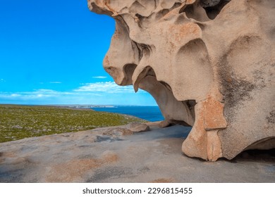 Remarkable Rocks, naturally sculpted rock formations reminiscent of Henry Moore's sculptures, Flinders Chase National Park, Kangaroo Island, South Australia
