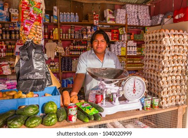REMATE, PETEN, GUATEMALA - AUGUST 12, 2008: Independent shop keeper in his store.